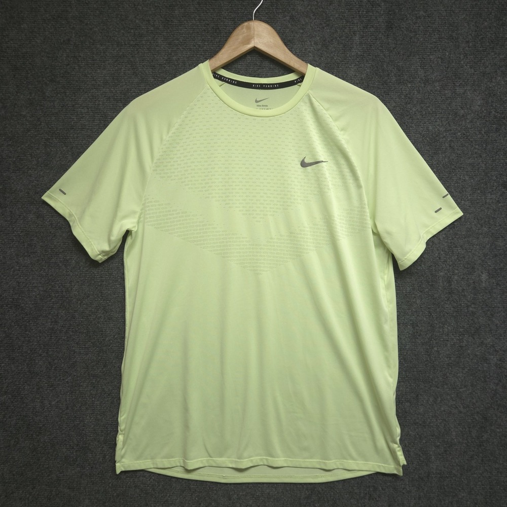 Nike Shirt Mens Medium Barely Volt Stride Dri-FIT ADV Short-Sleeve Running Tee